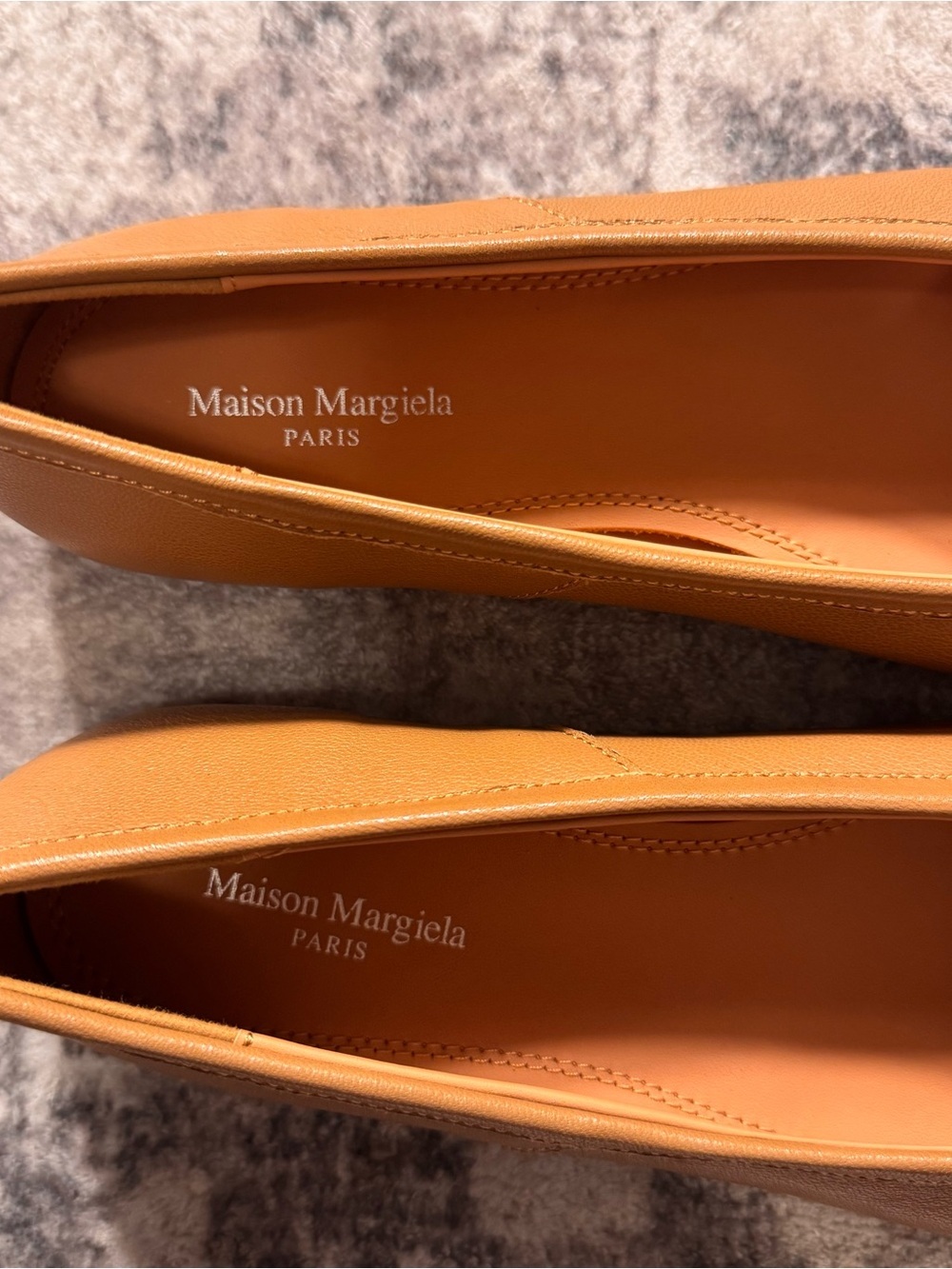 Maison Margiela Tan Tabi Leather Ballet Flats Women's Size EU 38 US 8 - Picture 6 of 8